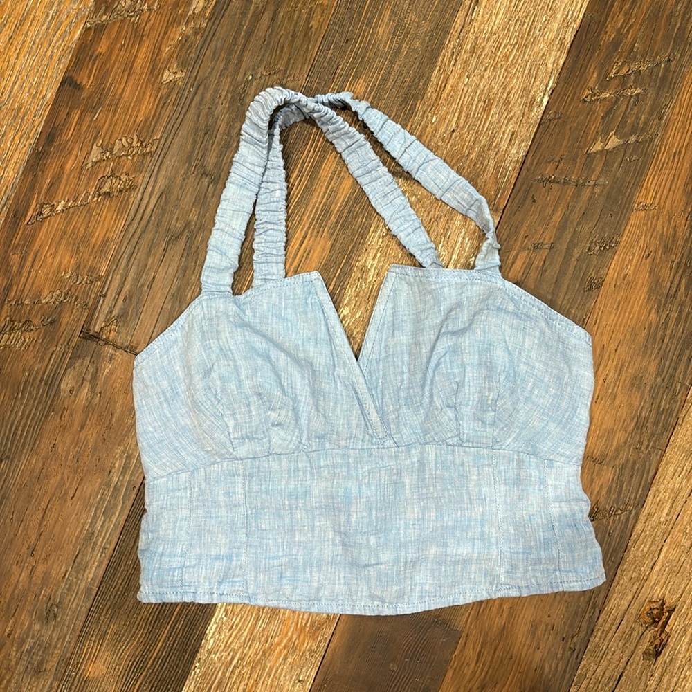 Anthropologie chambray linen top